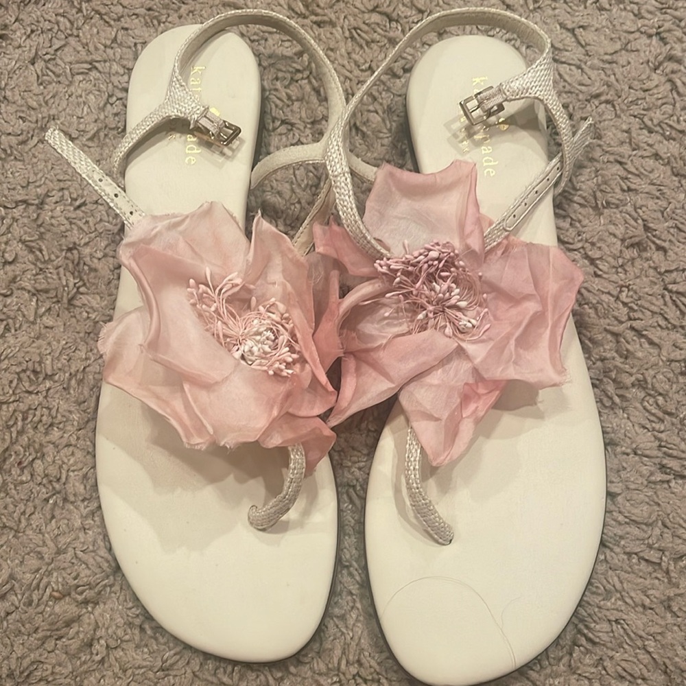Kate Spade Italian Leather Pink Flower Sandal